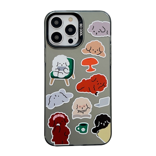 

For iPhone 13 Pro Max Cute Animal Pattern Series PC + TPU Phone Case(Colorful Puppy)