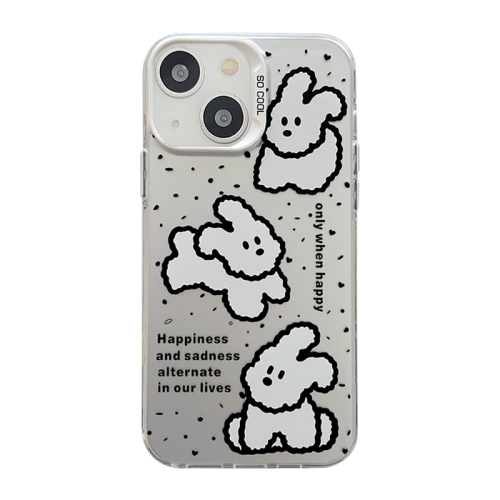 

For iPhone 14 Cute Animal Pattern Series PC + TPU Phone Case(White Puppy)