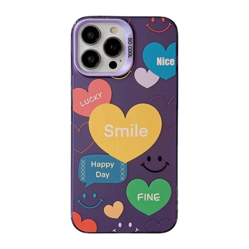 

For iPhone 15 Pro Max Cute Animal Pattern Series PC + TPU Phone Case(Love)