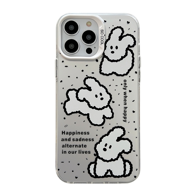 

For iPhone 15 Pro Max Cute Animal Pattern Series PC + TPU Phone Case(White Puppy)