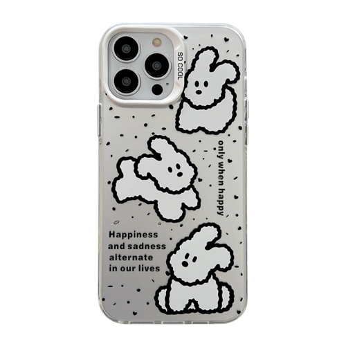 

For iPhone 15 Pro Cute Animal Pattern Series PC + TPU Phone Case(White Puppy)