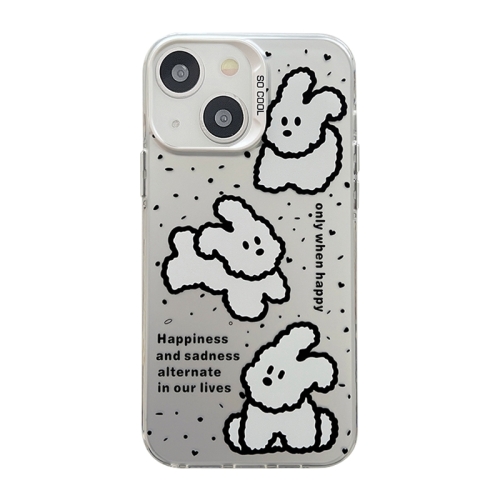 

For iPhone 15 Cute Animal Pattern Series PC + TPU Phone Case(White Puppy)