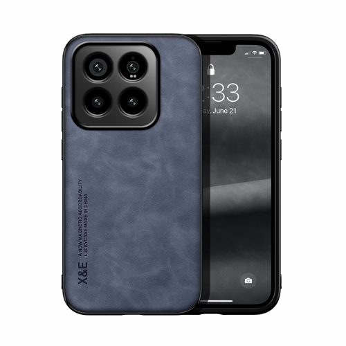 

For Xiaomi 14 Pro Skin Feel Magnetic Leather Back Phone Case(Blue)