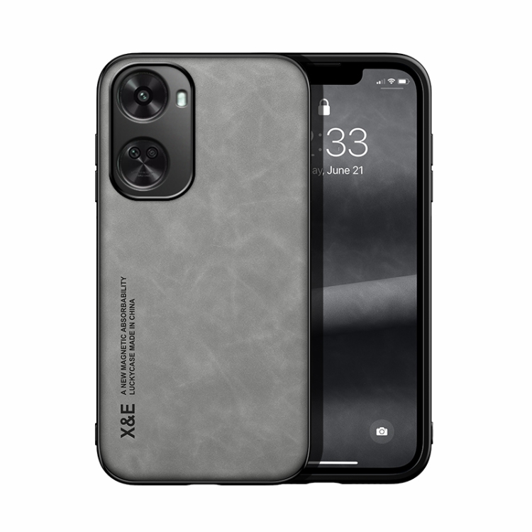 

For Huawei nova 11 SE Skin Feel Magnetic Leather Back Phone Case(Light Grey)