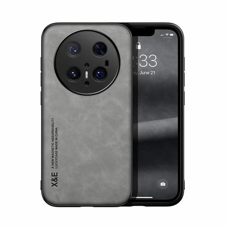 

For Huawei Mate 70 Pro Skin Feel Magnetic Leather Back Phone Case(Light Grey)