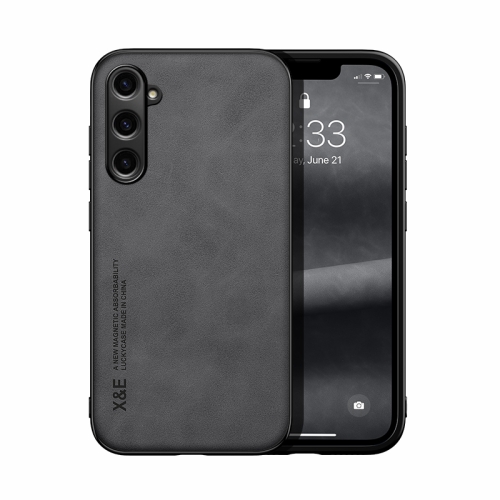 

For Samsung Galaxy S23 FE 5G Skin Feel Magnetic Leather Back Phone Case(Dark Grey)
