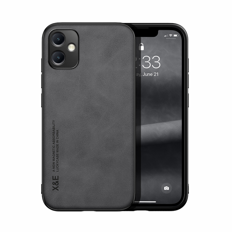 

For Samsung Galaxy A05 Skin Feel Magnetic Leather Back Phone Case(Dark Grey)