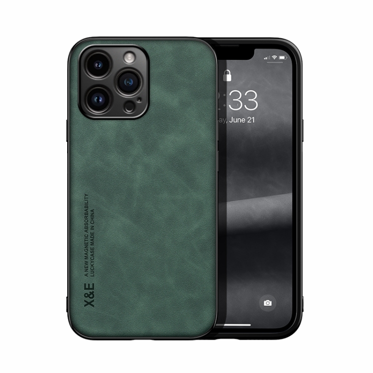 

For iPhone 15 Pro Max Skin Feel Magnetic Leather Back Phone Case(Green)