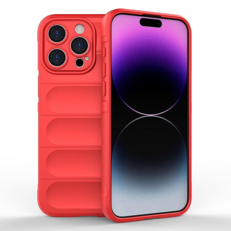

For iPhone 15 Pro Max Magic Shield TPU + Flannel Phone Case(Red)