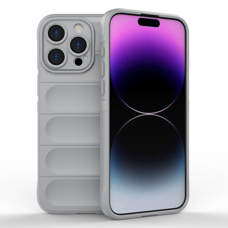 

For iPhone 15 Pro Max Magic Shield TPU + Flannel Phone Case(Grey)