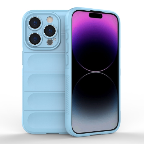 

For iPhone 15 Pro Magic Shield TPU + Flannel Phone Case(Light Blue)