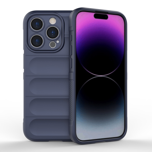 

For iPhone 15 Pro Magic Shield TPU + Flannel Phone Case(Dark Blue)