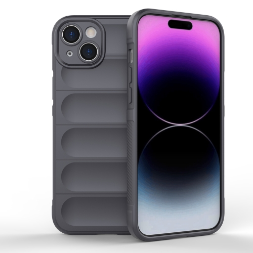 

For iPhone 15 Plus Magic Shield TPU + Flannel Phone Case(Dark Grey)