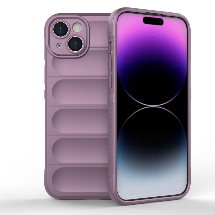 

For iPhone 15 Plus Magic Shield TPU + Flannel Phone Case(Purple)