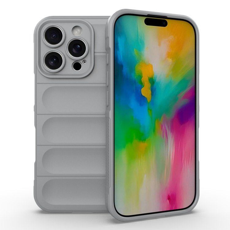 

For iPhone 16 Pro Magic Shield TPU + Flannel Phone Case(Grey)