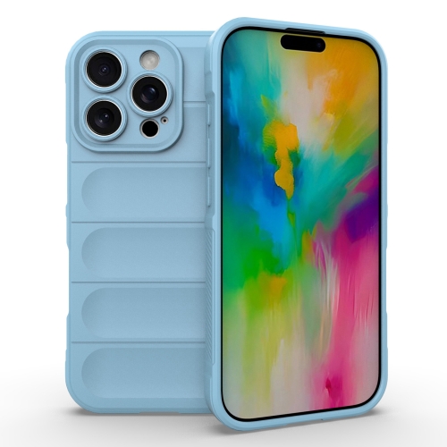 

For iPhone 16 Pro Magic Shield TPU + Flannel Phone Case(Light Blue)