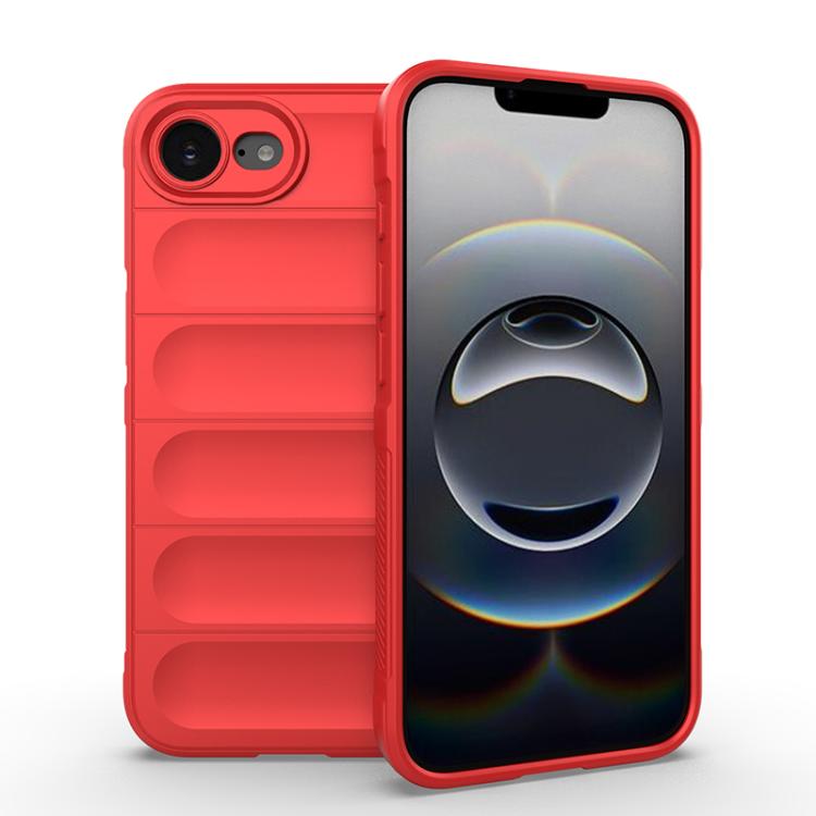 

For iPhone 16e Magic Shield TPU + Flannel Phone Case(Red)
