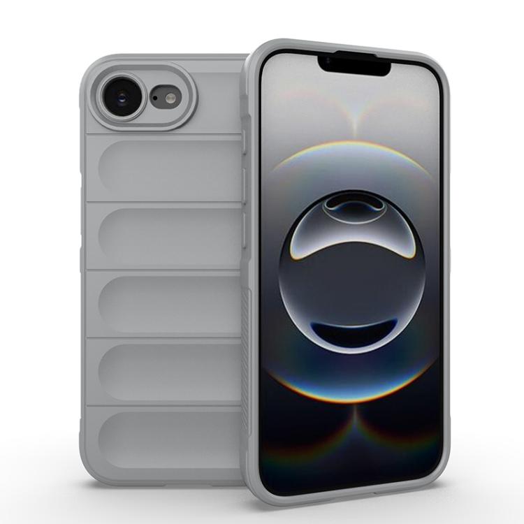 

For iPhone 16e Magic Shield TPU + Flannel Phone Case(Grey)