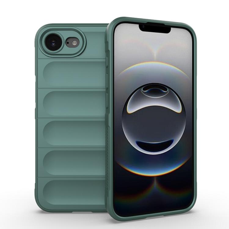 

For iPhone 16e Magic Shield TPU + Flannel Phone Case(Dark Green)