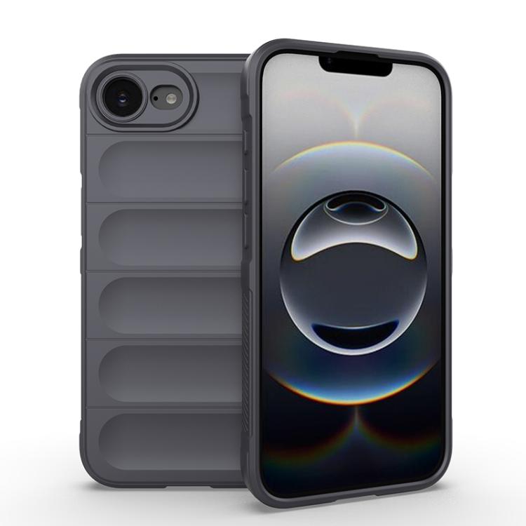 

For iPhone 16e Magic Shield TPU + Flannel Phone Case(Dark Grey)