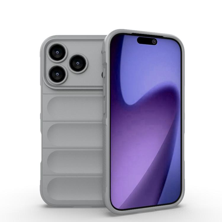 

For iPhone 17 Pro Magic Shield TPU + Flannel Phone Case(Grey)