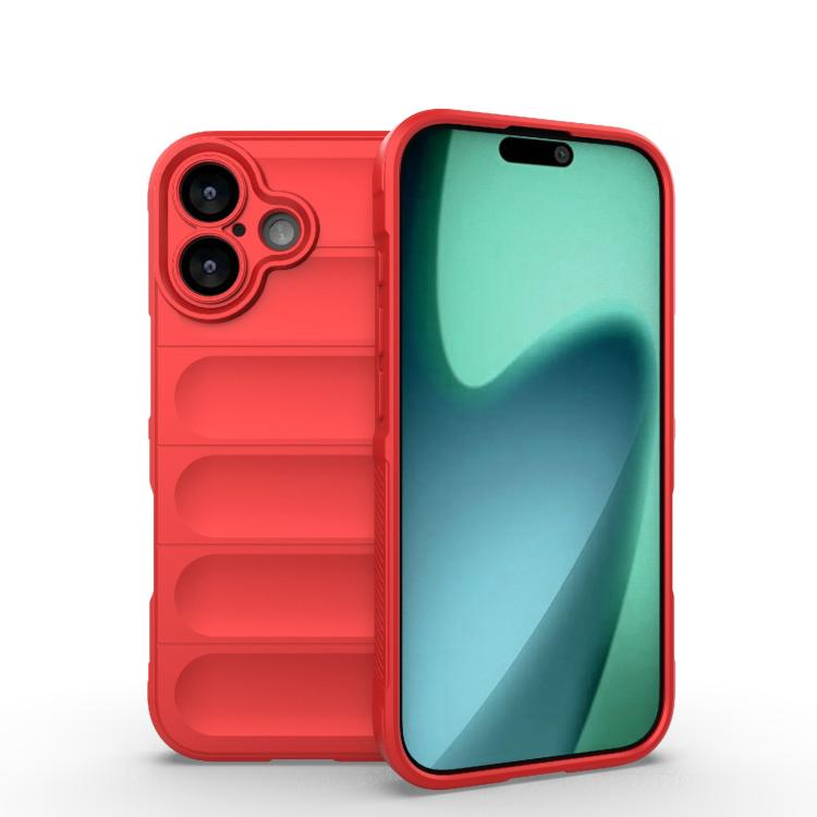 

For iPhone 17 Magic Shield TPU + Flannel Phone Case(Red)