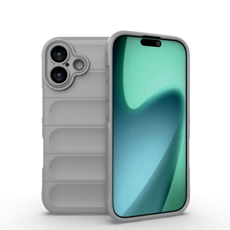 

For iPhone 17 Magic Shield TPU + Flannel Phone Case(Grey)