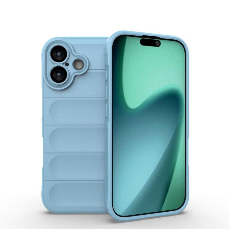 

For iPhone 17 Magic Shield TPU + Flannel Phone Case(Light Blue)