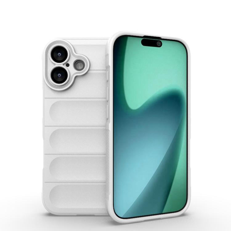 

For iPhone 17 Magic Shield TPU + Flannel Phone Case(White)
