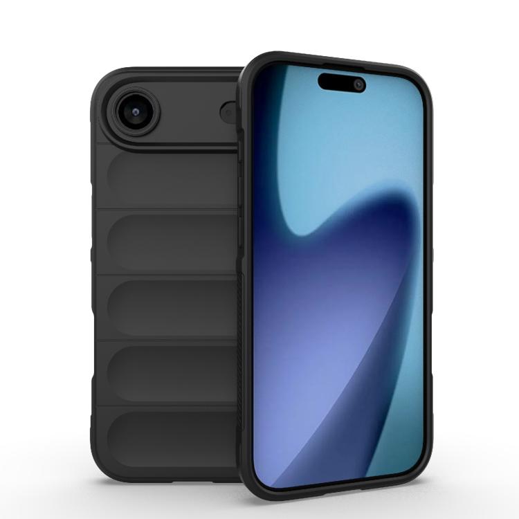 

For iPhone Air Magic Shield TPU + Flannel Phone Case(Black)