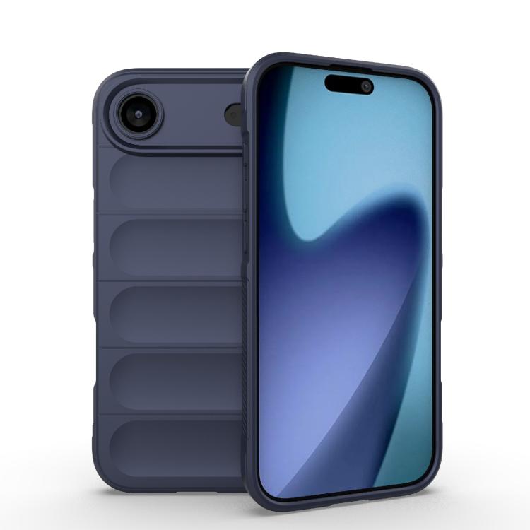 

For iPhone Air Magic Shield TPU + Flannel Phone Case(Dark Blue)