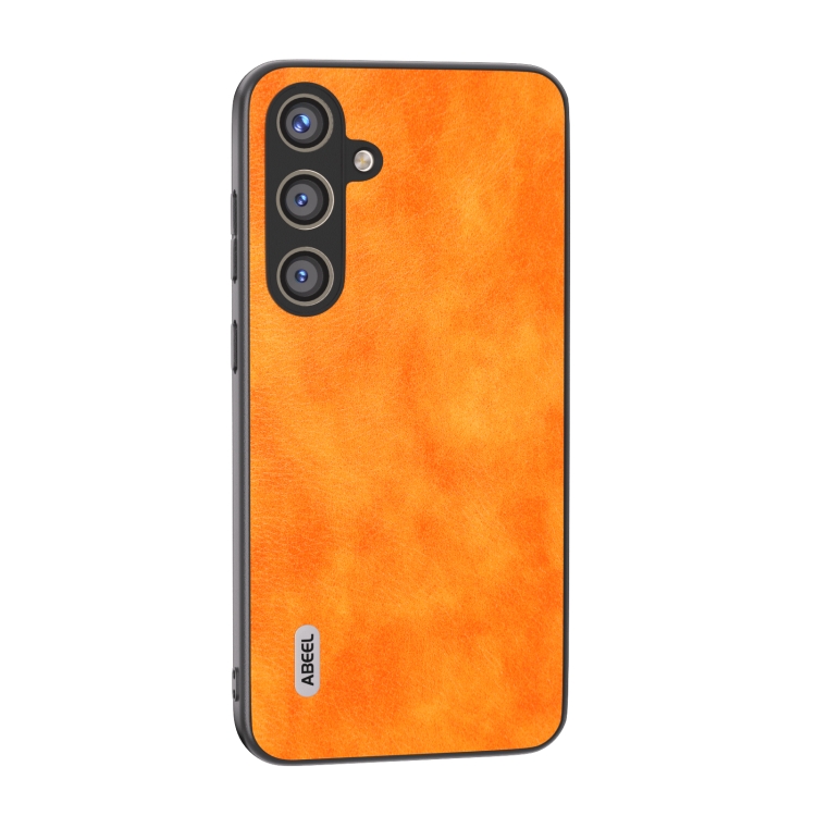 

For Samsung Galaxy S24+ 5G ABEEL Dual Color Lichi Texture PU Phone Case(Orange)