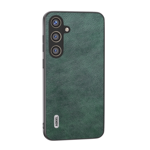 

For Samsung Galaxy S24+ 5G ABEEL Dual Color Lichi Texture PU Phone Case(Green)