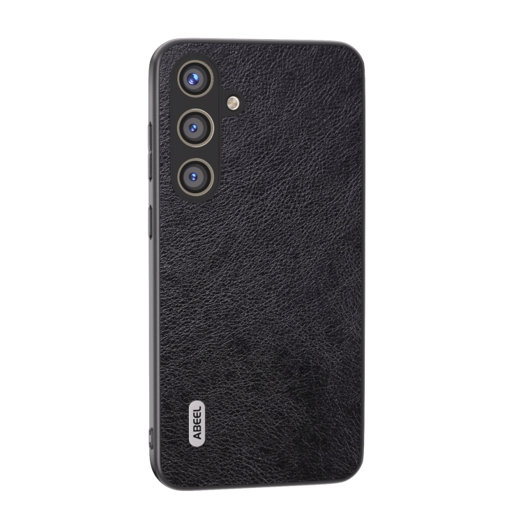 

For Samsung Galaxy S24 5G ABEEL Dual Color Lichi Texture PU Phone Case(Black)