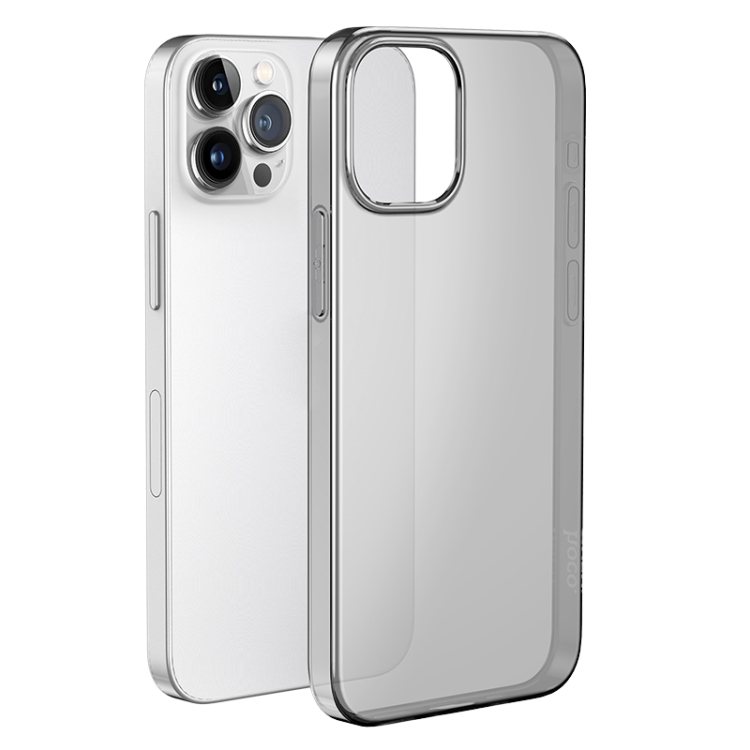

For iPhone 15 Pro Max hoco Light Series Soft TPU Phone Case(Transparent Black)