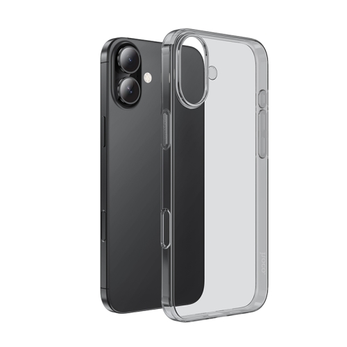 

For iPhone 16 Plus hoco Light Series Soft TPU Phone Case(Transparent Black)