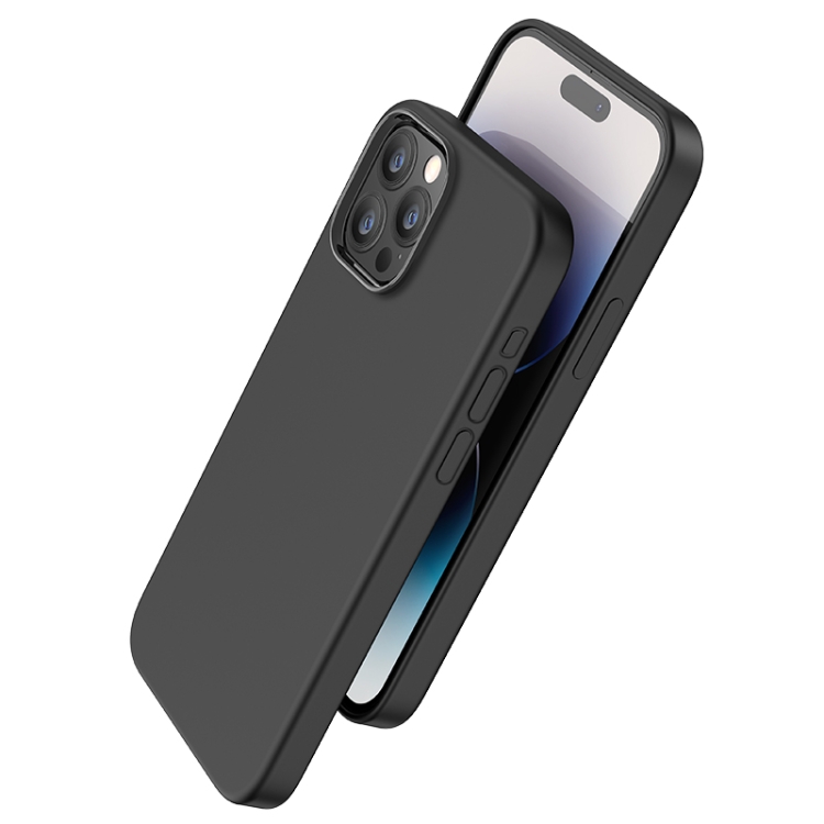

For iPhone 15 Pro Max hoco Pure Series Magnetic Liquid Silicone Phone Case(Black)