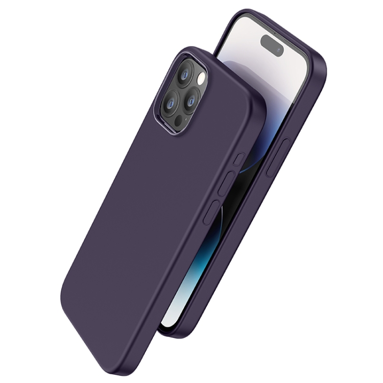 

For iPhone 15 Pro hoco Pure Series Magnetic Liquid Silicone Phone Case(Purple)