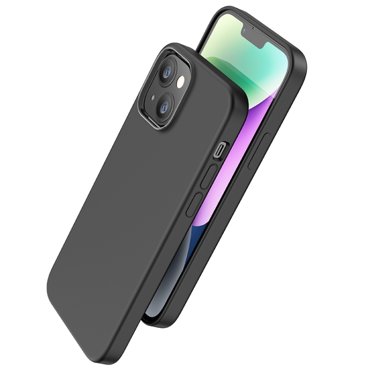 

For iPhone 15 hoco Pure Series Magnetic Liquid Silicone Phone Case(Black)