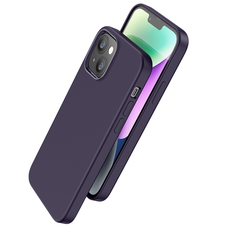 

For iPhone 15 hoco Pure Series Magnetic Liquid Silicone Phone Case(Purple)