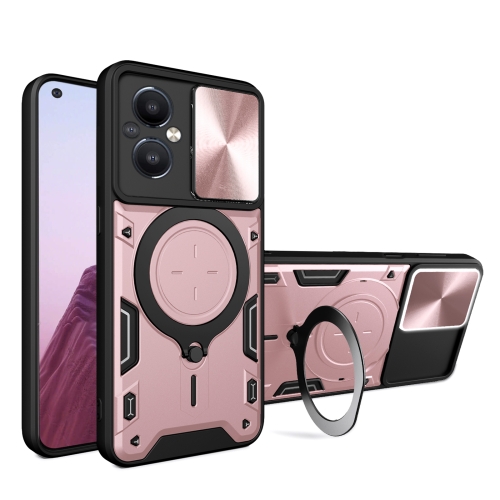 

For OnePlus Nord N20 5G CD Texture Sliding Camshield Magnetic Holder Phone Case(Pink)