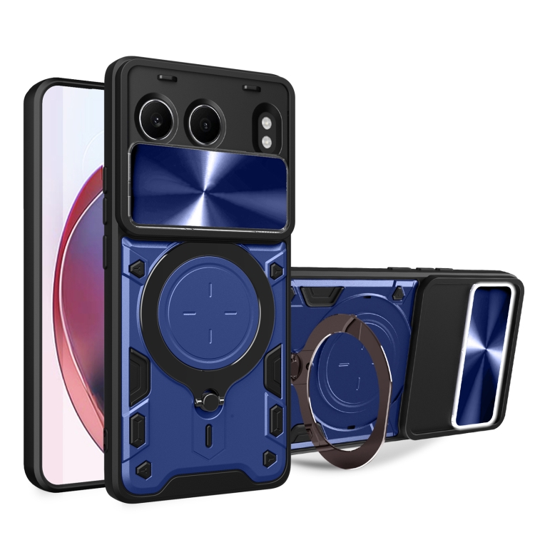 

For OnePlus Nord 4 5G CD Texture Sliding Camshield Magnetic Holder Phone Case(Blue)