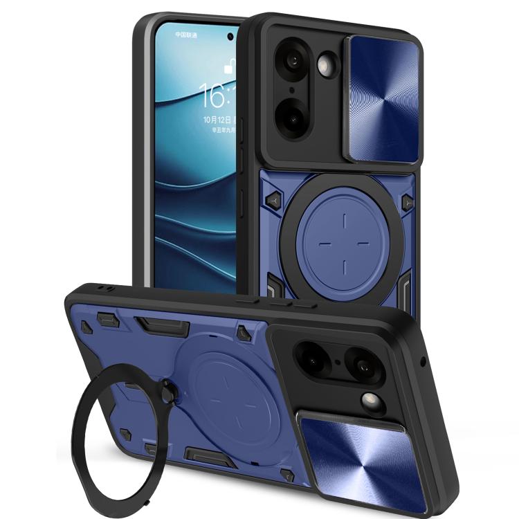 

For OnePlus Ace 5 Racing / Nord CE5 CD Texture Sliding Camshield Magnetic Holder Phone Case(Blue)