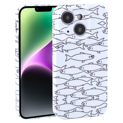 

For iPhone 14 Dustproof Net Full Coverage PC Phone Case(Fish School)