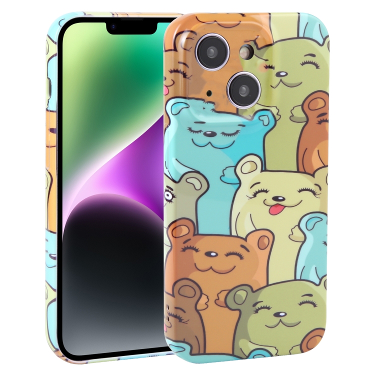 

For iPhone 14 Dustproof Net Full Coverage PC Phone Case(Cute Bear)