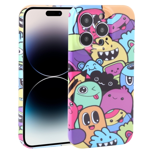 

For iPhone 14 Pro Max Dustproof Net Full Coverage PC Phone Case(Cute Monster)