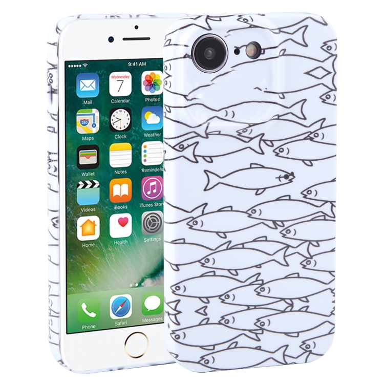 

For iPhone SE 2022/SE 2020/8/7 Dustproof Net Full Coverage PC Phone Case(Fish School)