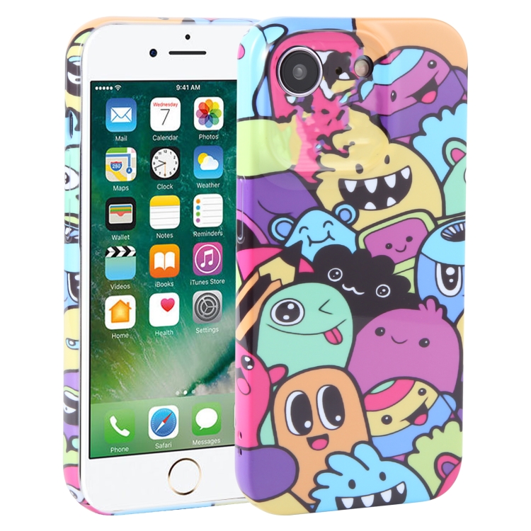 

For iPhone SE 2022/SE 2020/8/7 Dustproof Net Full Coverage PC Phone Case(Cute Monster)