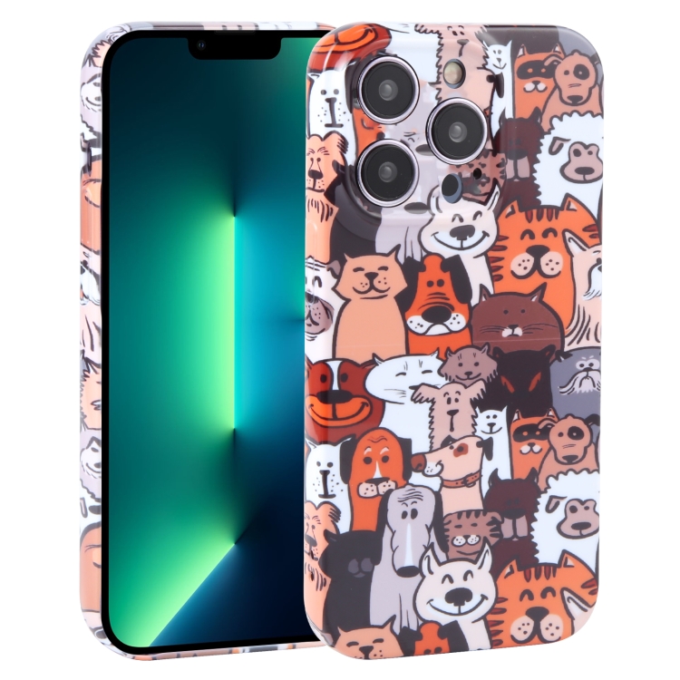 

For iPhone 13 Pro Max Dustproof Net Full Coverage PC Phone Case(Cute Dog)