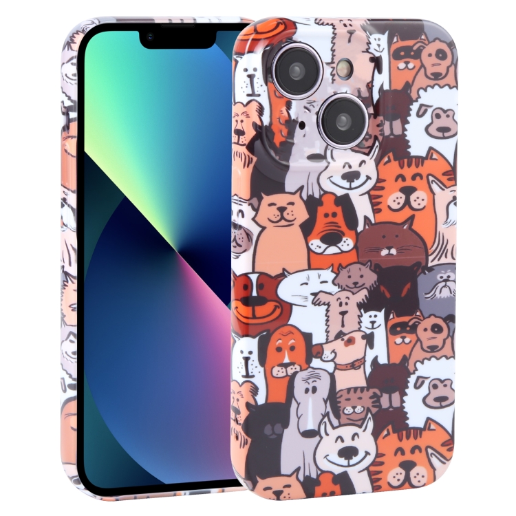 

For iPhone 13 mini Dustproof Net Full Coverage PC Phone Case(Cute Dog)